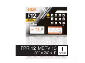 61201.012024 Hdx 4-pack 20x24x1in Ultimate Allergen Air Filter Fpr 12 Merv 13