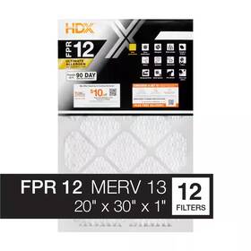 61201.012030 Hdx 20 X 30 1 Ultimate Allergen Pleated Air Filter Fpr 12 Merv 13 12-pack