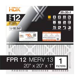 Hdx 726084459557 20 Inch X 1 Ultimate Allergen Pleated Air Filter Fpr 12 Merv 13