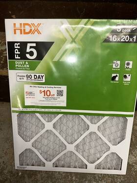 Hdx 840100920781 16x20x1 Pleated Air Filters Replacement For Furnace. Ac Hvac Merv 8 Fpr 5 3-pack