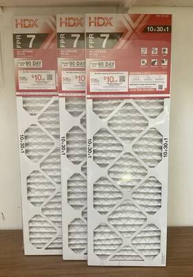 Hdx 840100921221 3 Pack - 10x30x1 Inch Allergen Plus Electrostatic Furnace Air Filter Fpr 7