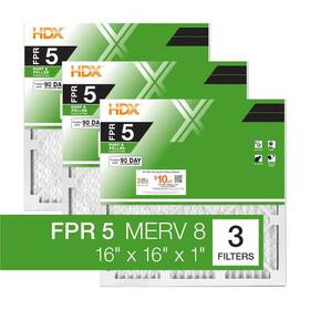 Hdx 840100926417 16 X 1 Standard Pleated Air Filter Fpr 5 3-pack Replacement