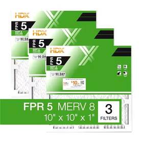 Hdx 840100928015 10 Inch X 1 Standard Pleated Air Filter Fpr 5 3-pack