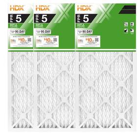 Hdx 840100928053 3-pk 12 Inch X 20 1 Standard Pleated Furnace Air Filter Fpr 5 Merv 8