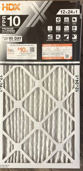 Hdx1p10-011224 Hdx 8 Pack Merv 13 Fpr 10 Furnace Air Filter 12x24x1 Pleated Premium 90 Day Defense