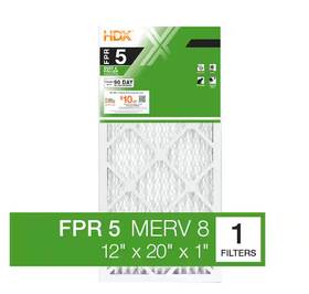 Hdx1p5-011220 Hdx 12 Inch X 20 1 Standard Pleated Air Filter Fpr 5 Merv 8 12pk New