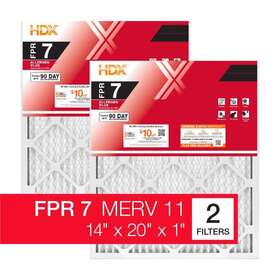 Hdx2p7-011420 Hdx 2 Pack 14x20x1 Air Filter Allergen Plus Pleated Fpr 7 Dust Filters Furnace Ac