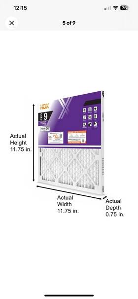 Hdx2p7-012424 Hdx 12 Inch X 1 Superior Pleated Air Filter Fpr 9 Merv