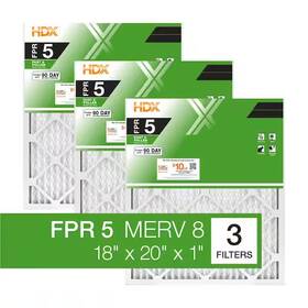Hdx3p5-011820 Hdx 18 Inch X 20 1 Standard Pleated Furnace Fpr 5 Merv 8 3-pack