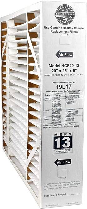 Hcf20-13 Healthy Climate 628693577342 19l17-20 X 25 5 Air Filter Merv 13 Multi Pack Of