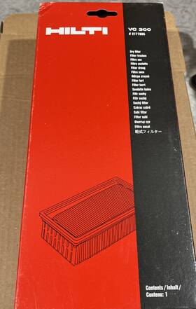 2177885 Hilti Dust Collector Accessories Filter For Vc 300-17 X Power Tool Mpn