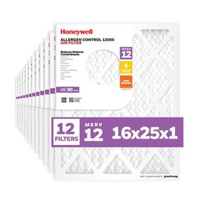 Honeywell Hwac16251m12.12 16x25x1 Merv 12 Electrostatic Pleated Hvac Ac Furnace Air Filter 12pack Fil