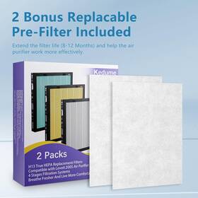 200s-rf Kedume 810135621601 2 Pk Levoit Vital 200s Replacement Pet And Allergy Filter 3-in-1 H13 Hepa