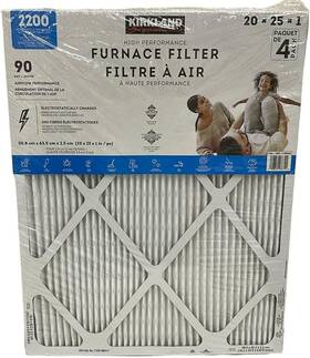 Kirk-ff-16x25x1 Kirkland Signature High Performance Furnace Filter 2200 Microparticle Performan