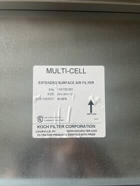 110-720-001 Koch 24x24x12 Extended Surface Air Filter