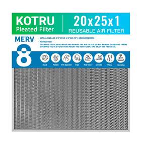 Jihj5 Kotru 20x25x1 Air Filter Reusable - Merv 8 Washable Aluminum Permanent