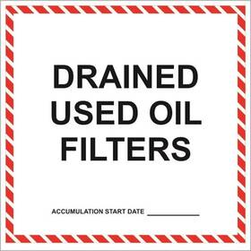 Labels Inc. 726084239067 Used Oil Filters Label - 6 Inch X Pack Of 25