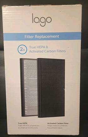 Lapkj500gtb32 Lago 841545184745 2pk True Hepa And Activated Carbon Filter Replacements For #lapkj500gtb32 New