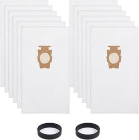 204814 Lblvbnewd 12 Pack Hepa Filter And Vacuum Bags For Various Models 2 Belts