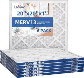 Leken 728062839672 20 Inch X20 X1 Merv 13 Ac Furnace Air Filter 6 Pack Ideal For Families W Pets