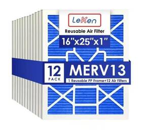 Leken 749771791280 16x25x1 Ac Furnace Hvac Filter Reusable Electrostatic Filters Merv 13 F