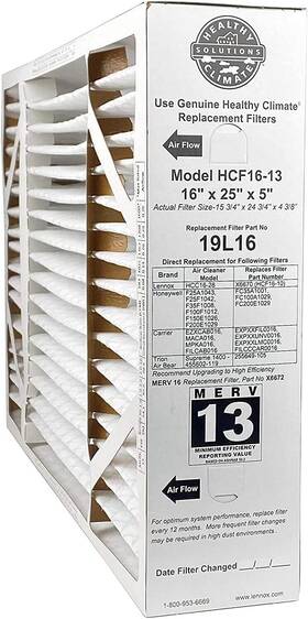 19l16 Lennox 16 X 25 5 Inch Healthy Climate Boxed Media Air Cleaner Merv 13