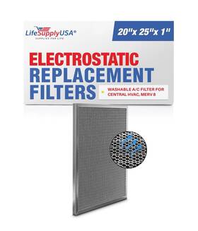 Er625v Lifesupplyusa 843464129982 20x25x1 Aluminum Electrostatic Air Filter Replacement Washable