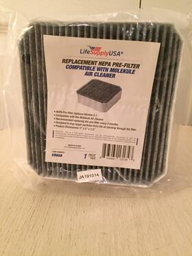 Lifesupplyusa 843464131343 Hepa Air Cleaner Pre-filter Gray Version 2.1 With Molekule