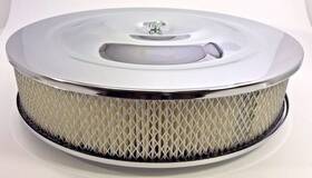 Live Fast Supply Company 753340804561 14 X 3 Round Chrome Air Cleaner Assembly Flat Base