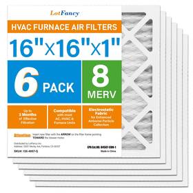13x-4957-q.1 Lotfancy 16x16x1 Air Filter Merv 8 6-pack Electrostatic Pleated Furnace And Ac