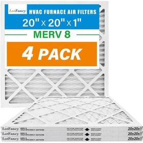 Lotfancy 958104857980 20x20x1 Air Filters 4 Pack Merv 8 Pleated Ac Furnace Hvac Filter