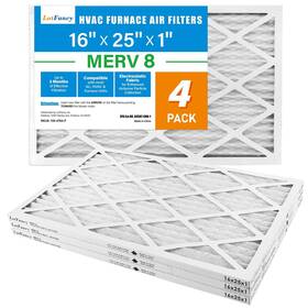 Lotfancy 958104857997 16x25x1 4 Pack 8 Hvac Air Filters Mpr 600 Pleated Conditioner Ac