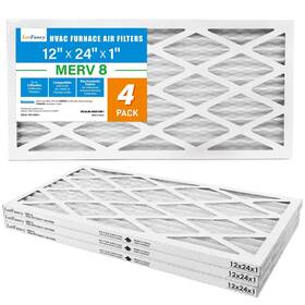 Lotfancy 958104858031 12x24x1 Air Filters 8 Ac 4 Pack Mpr 600 Pleated Conditioner H