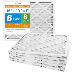Lotfancy 958104863493 16x20x1 Air Filters Merv 8 Ac Furnace 6 Pack Mpr 600 Pleated Co