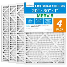 Lotfancy 958104877797 20x30x1 Air Filters Merv 8 Ac Furnace 4 Pack Pleated Conditione