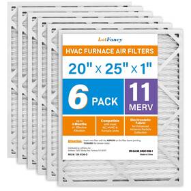 Lotfancy 958104877841 20x25x1 Air Filters 11 Ac 6 Pack Pleated Conditioner Hvac Act