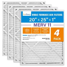 Lotfancy 958104877957 20x25x1 Air Filter Merv 11 Pet Smoke Allergens Defense 4-pack Pleated Hvac