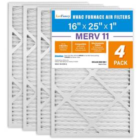 Lotfancy 958104877971 16x25x1 Air Filter Merv 11 4-pack Electrostatic Pleated Ac Furnace