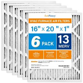 Lotfancy 958104878091 16x20x1 Air Filters 13 Ac 6 Pack Pleated Conditioner Hvac Act