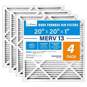 Lotfancy 958104878183 20x20x1 Air Filters 13 Ac 4 Pack Pleated Conditioner Hvac Act