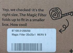 Bt108.01200250 Magic Filter Lot Of 3 Three - 20x25x1 Bt Merv 8 108.01200250 Hvac