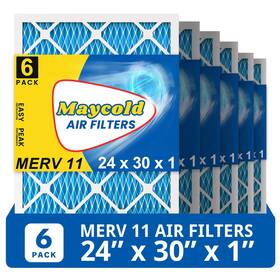 24x30x1p6m11 Maycold 24x30x1 Merv 11 Furnace Air Filter 6-pack High-performance Hvac Ac F