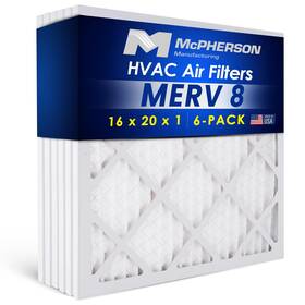 Mcpherson Manufacturing 860013817534 16x20x1 Air Filters 8 Pleated Hvac Ac Furnace Filter For Home And Commerci