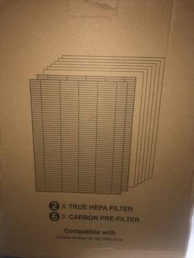 Mm-91200 Merchandise Mecca Replacement 2 Hepa Air Filters And 6 Pre-filters Fellowes Aeramax 200 Purifier Ea