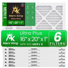 Merv King 531754152914 Mervking 16x20x1 Air Filter 8 Mpr 600-700 Ultra Plus 6-pack Plea