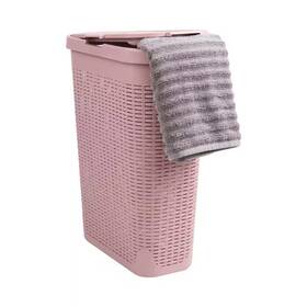 Mind Reader 313026476439 Pink 23.5 Inch H X 10.4 W 18 L Plastic 40l Modern Rectangle Laundry Roo