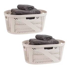 Mind Reader 445046636692 Ivory 10.5 Inch H X 14.5 W 23 L Plastic 60l Modern Slim Ventilated Rect