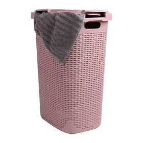 Mind Reader 726084211360 Pink 24.15 Inch H X 13.75 W 17.65 L Plastic 60l Slim Ventilated Rectang