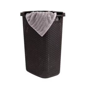 Mind Reader 744759332141 Laundry Hamper With Lid Brown Plastic 60 L Slim Ventilated Rectangle Durable