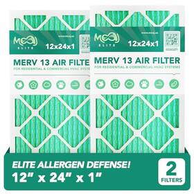 Moaj 679625523029 12x24x1 Air Filter 2-pack Merv 13 Elite Bacterial And Viral Defense Bas